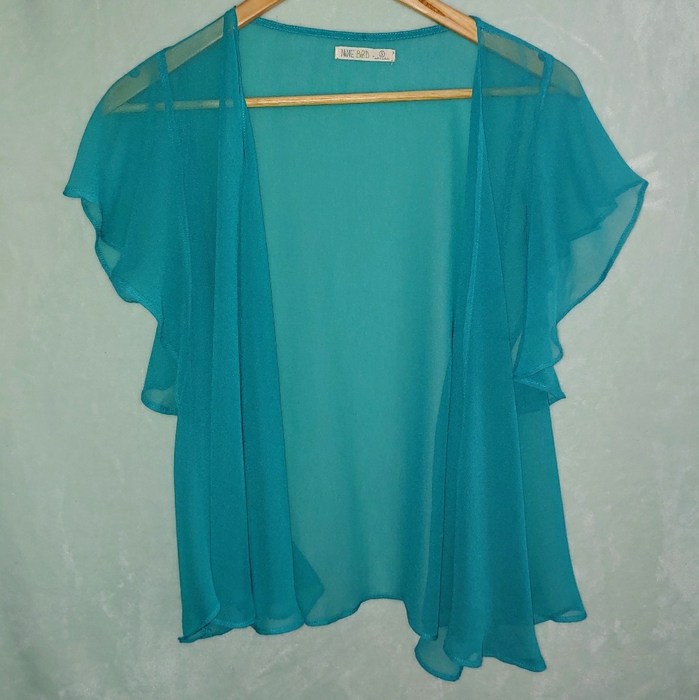 Used Nine Bird Sheer Shortsleeve Open Coverup